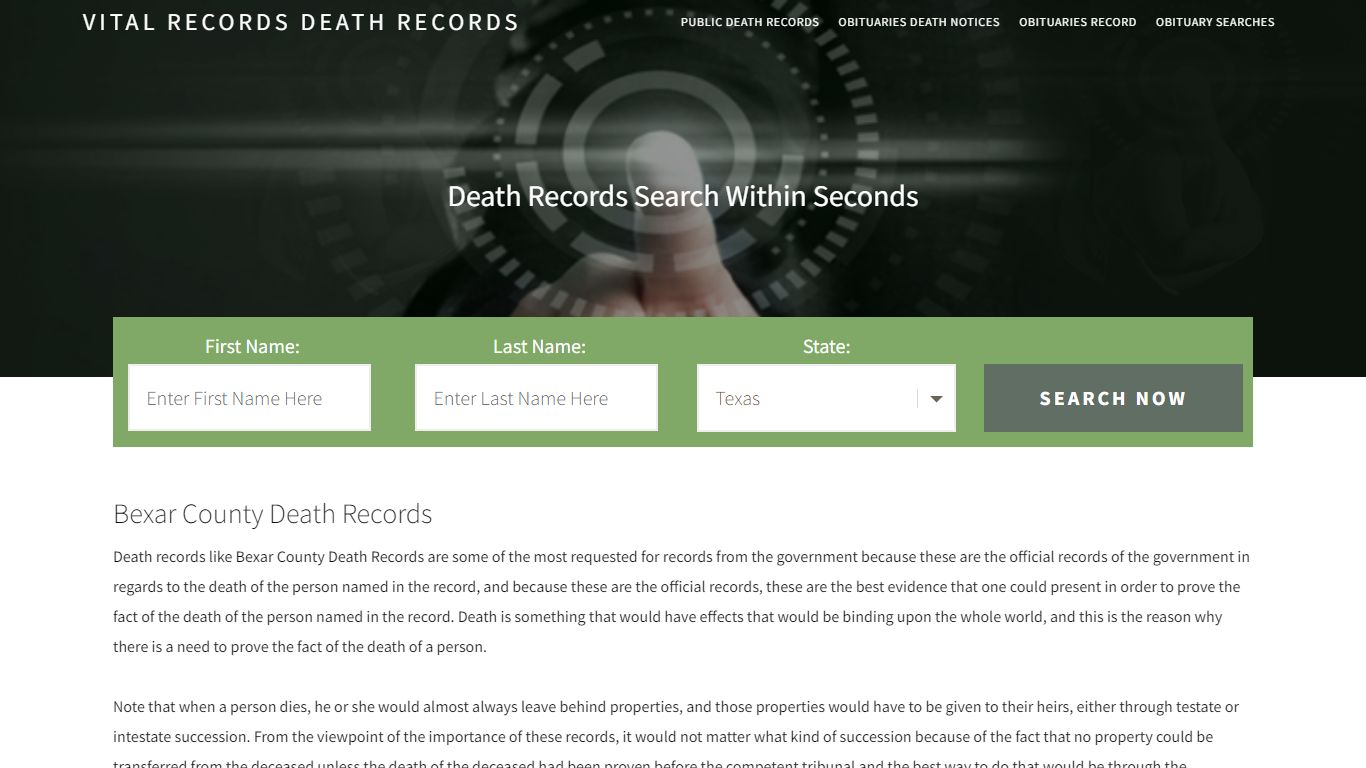 Bexar County Death Records | Enter Name and Search|14 Days Free